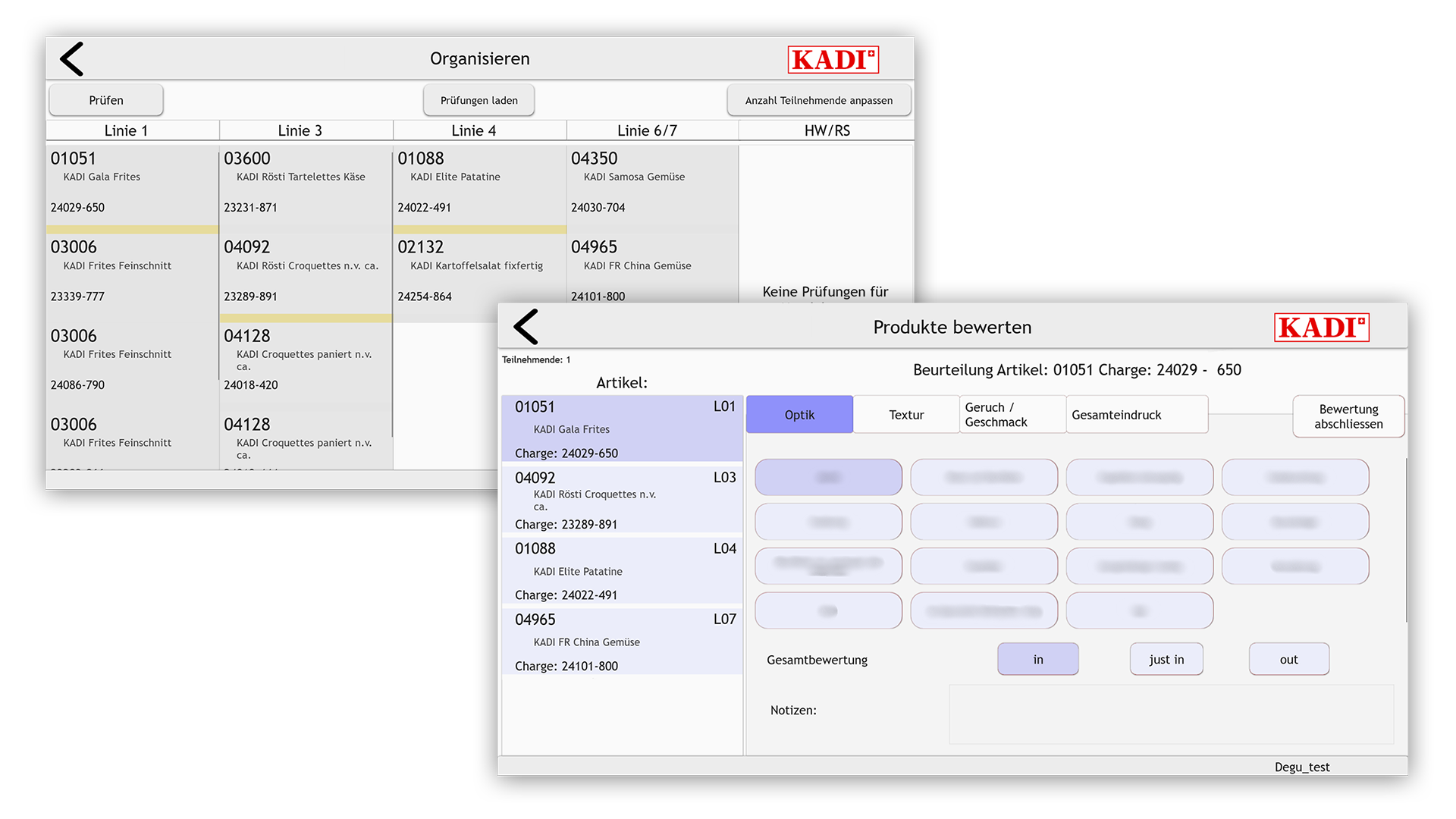 KADI_Organisieren_Produkte bewerten_App